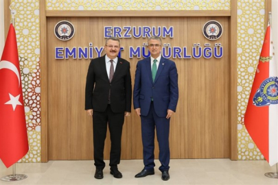 MHP'li Aydın'dan Erzurum Emniyet Müdürlüğü'nde ziyaret