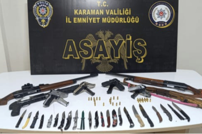 Karaman’da operasyonlarda çok sayıda silah ve uyuşturucu ele geçirildi