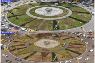 İzmir’de 9 Eylül Meydanı peyzaj çalışmalarıyla yenilendi