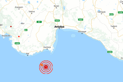 Akdeniz'de 4.7 büyüklüğünde deprem