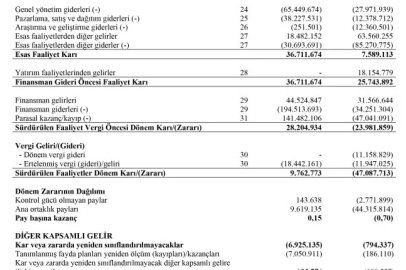 Forte'nin 3 aylık ara dönem faaliyet raporu